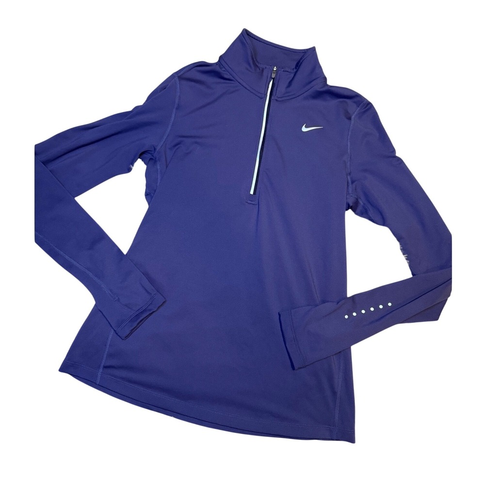 Nike Dri Fit Purple Running Half Zip Long Sleeve Pullover‎ Top Women's Small